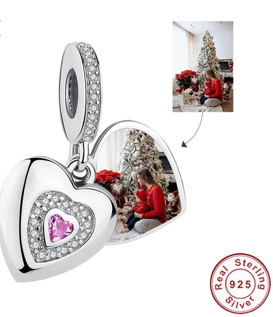 Christmas Gift 925 Sterling Silver Custom Photo Heart