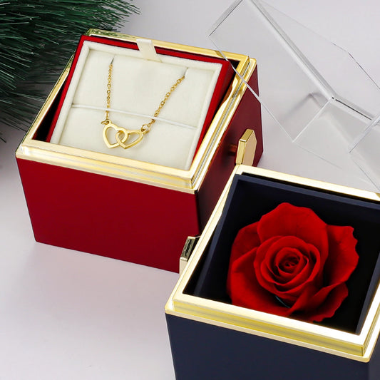 Eternal Rose Box with Heart Necklace
