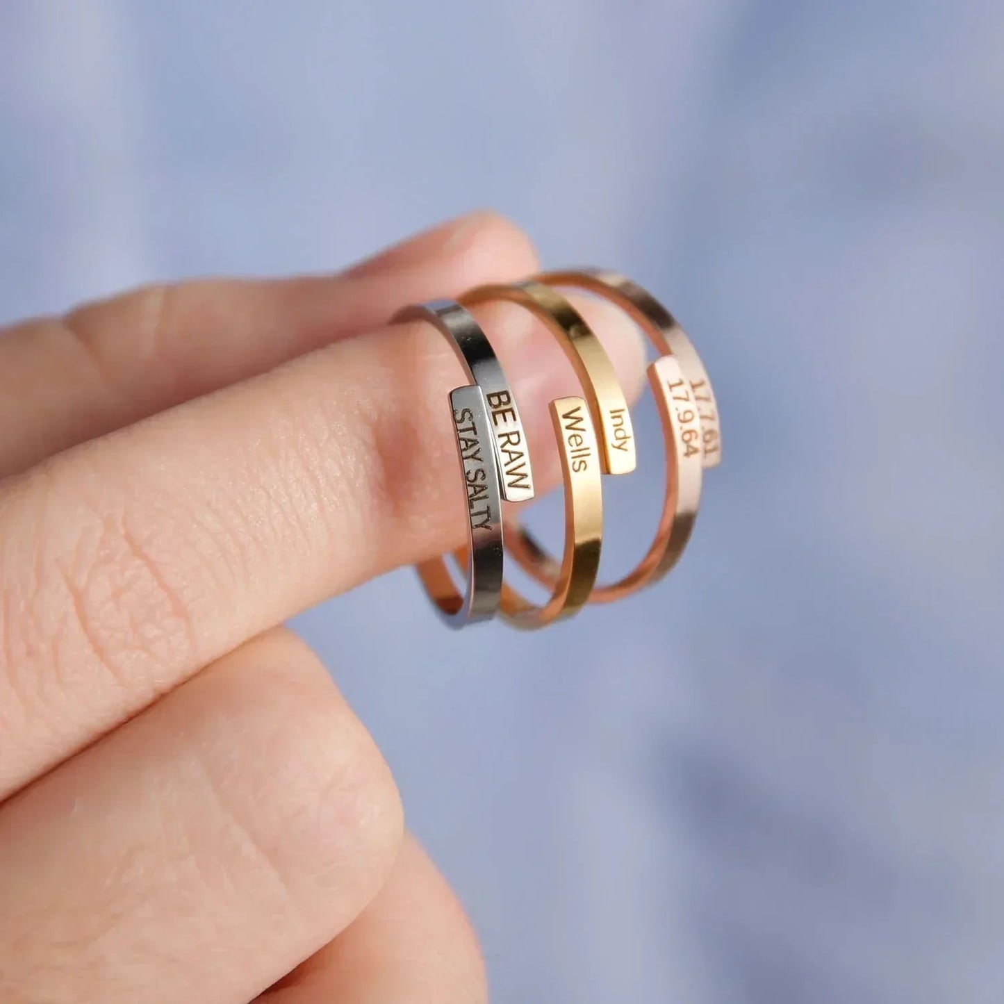 Adjustable Engraved Ring