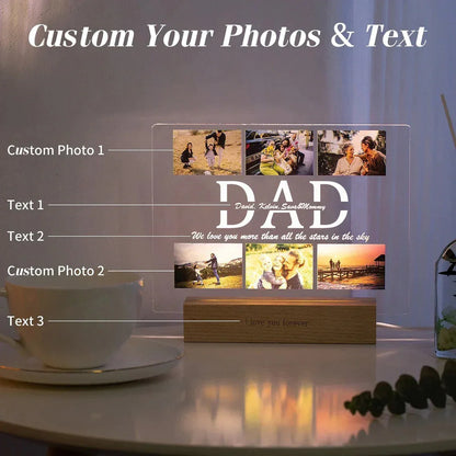 Personalized MOM/DAD Night Light with Multi-Photo
